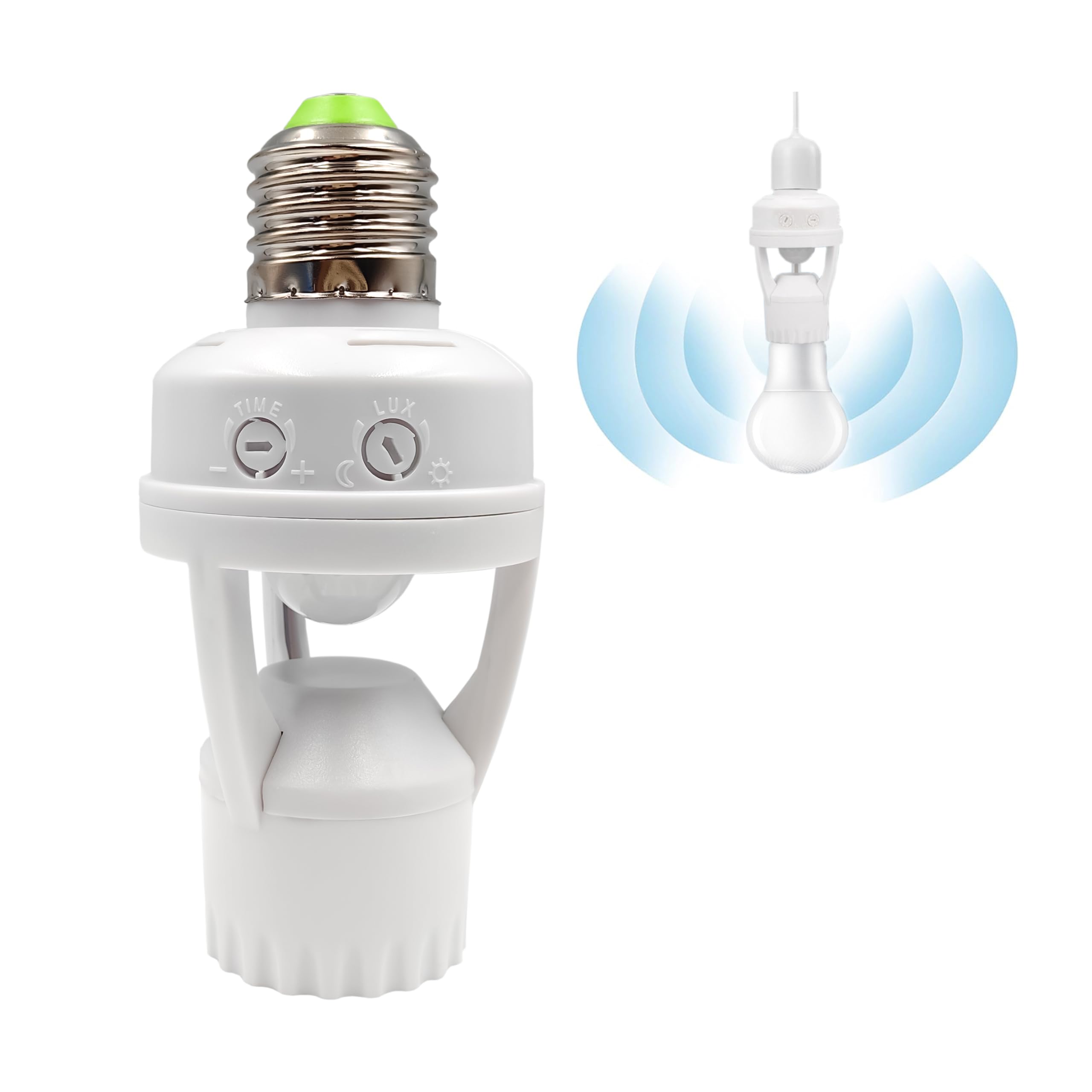 ELEPHANTBOAT® Infrared Motion Sensor Light Socket – E26/E27 Screw in Adapter for Automatic Light Control,Easy Install & Adjustable Duration – Ideal for Outdoor Indoor Garage,Basement ELEPHANTBOAT® Infrared Motion Sensor Light Socket – E26/E27 Screw in Adapter for Automatic Light Control,Easy Install & Adjustable Duration – Ideal for Outdoor Indoor Garage,Basement